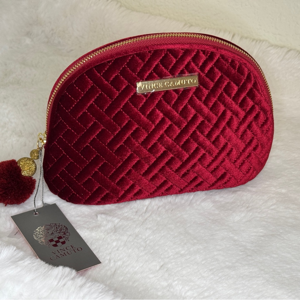 Vince Camuto Red Velvet Travel Pouch